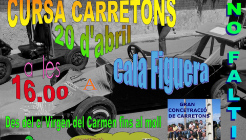 Cala Figuera serà escenari d’una divertida cursa de carretons que tindrà lloc dissabte, 20 d’abril